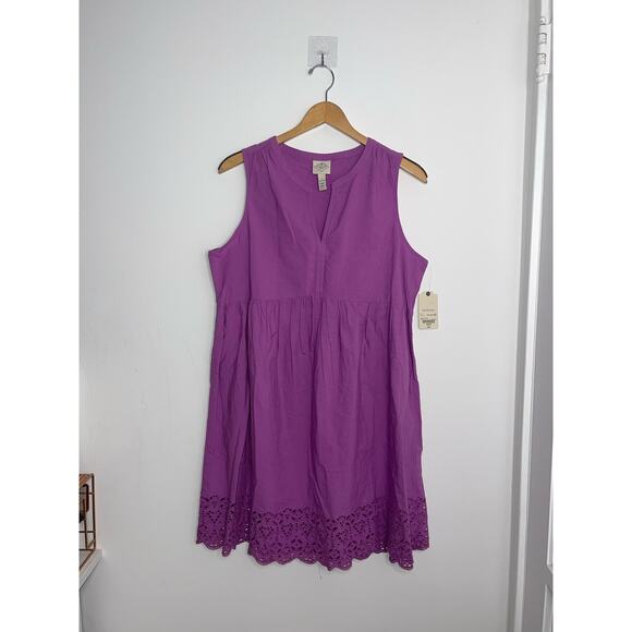 St. John’s Bay NWT Purple Casual Summer Dress Size:L MSRP: $44 Small Flaw - Picture 2 of 9